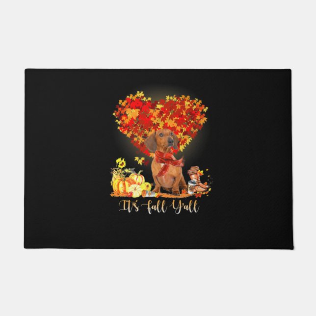 Tapete Thanksgiving It's Fall Y'all Dachshund (Frente)