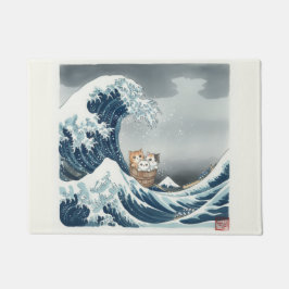 Tapete The Great Wave off Kanagawa with Cute Kittens