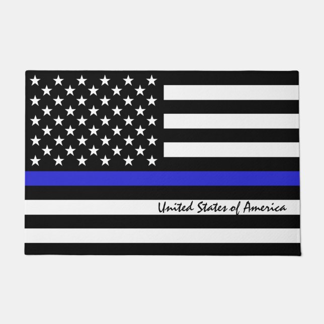 Tapete Thin Blue Line e polícia de bandeira americana / e (Frente)