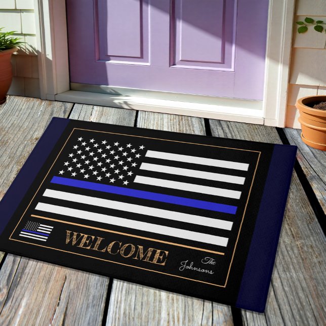 Tapete Thin Blue Line EUA e Polícia de Bandeira Americana (Criador carregado)