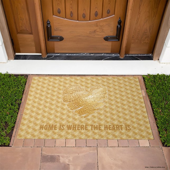 Tapete Thread de porta Dourada (Thread of Gold Door Mat by Poet Adiela Akoo because home is where the heart is
)