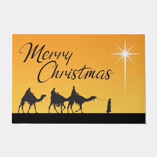 Tapete Three Wise Men Religious Merry Christmas Doormat (Frente)