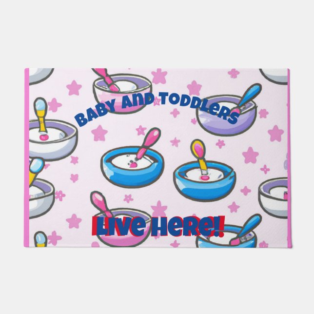 Tapete tigelas de alimentação de bebês em desenho animado (Frente)