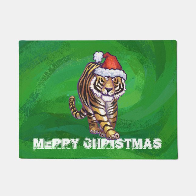 Tapete Tiger Christmas On Green (Frente)