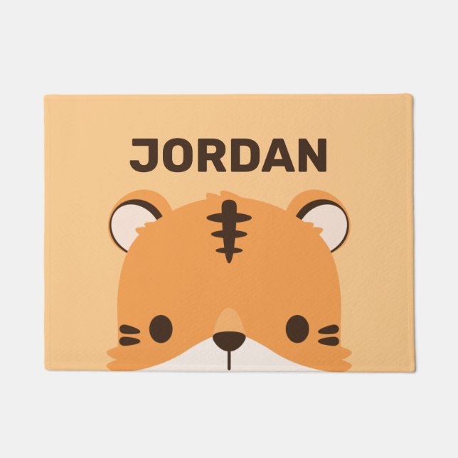 Tapete Tigre de Cuta com Nome Personalizado (Frente)