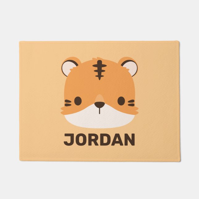 Tapete Tigre de Cuta com Nome Personalizado (Frente)