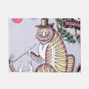 Tapete Tigre Minhwa com Coelhos e Cachimbo