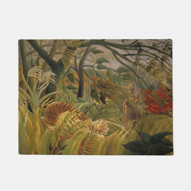 Tapete Tigre surpreendido em uma tempestade tropical (Frente)