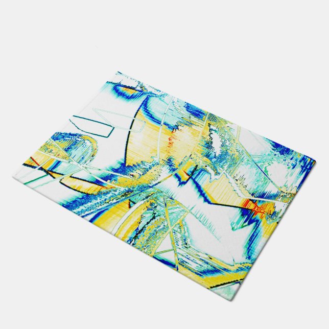 Tapete Tinta cortada no, imagem com mancha azul-ciana ama (Inclinado)