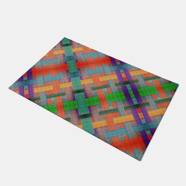 Tapete Tiras avermelhadas cruzadas de vovó, com aspecto t (Inclinado)