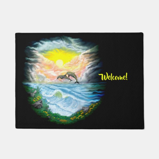 Tapete Tocando golfinhos ao sol (Frente)