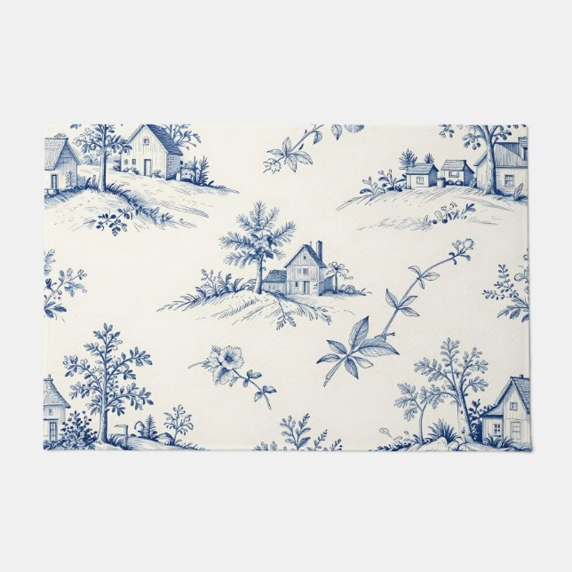 Tapete Toile de Jouy Countryside Seamless Pattern (Frente)