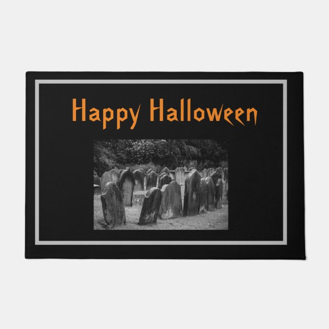 Tapete Tombstones Halloween Graveyard Personalizáveis (Frente)