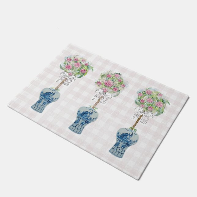 Tapete Tópico, azul e manivela branca (Inclinado)