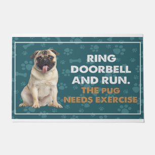 Tapete Toque A campainha E Faça O Exercício De Pug Necess