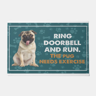 Tapete Toque A campainha E Faça O Exercício De Pug Necess