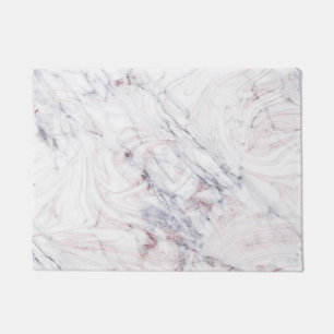 Tapete Toque de Rosa Mármore Branco e Cinza Chic Moderno