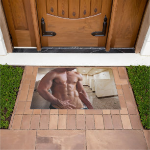 Tapete Torso masculino musculoso sem camisa do SlipperyJo