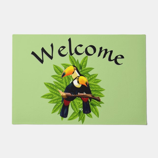 Tapete Toucan Duo Green Bem-vindo (Frente)