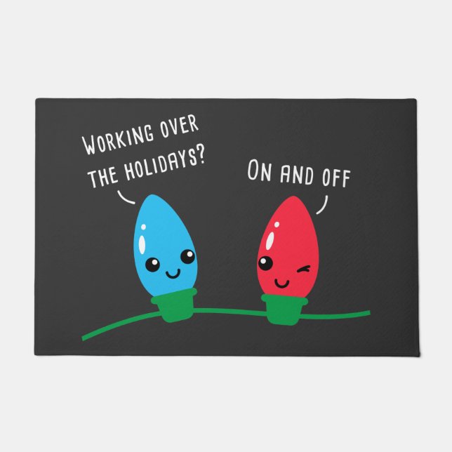 Tapete Trabalhando Sobre As Férias Luzes De Natal Engraça (Frente)