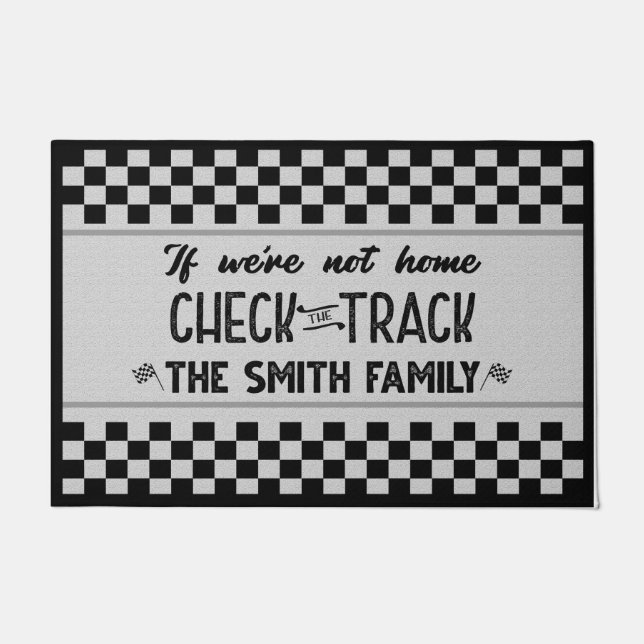 Tapete Track Racing Mat, se não estivermos em casa cheque (Frente)