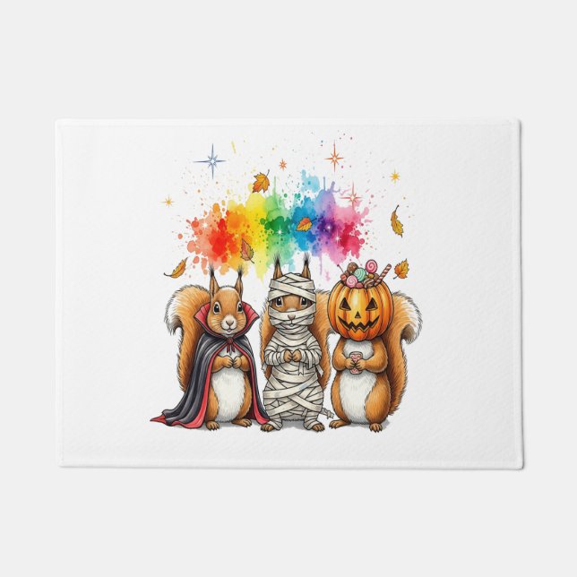 Tapete Traje de Esquilos Fofos de Halloween (Frente)