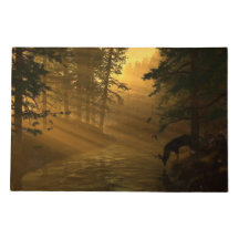 Tranquilo Manhã De Sol, Buck Deer No Rio