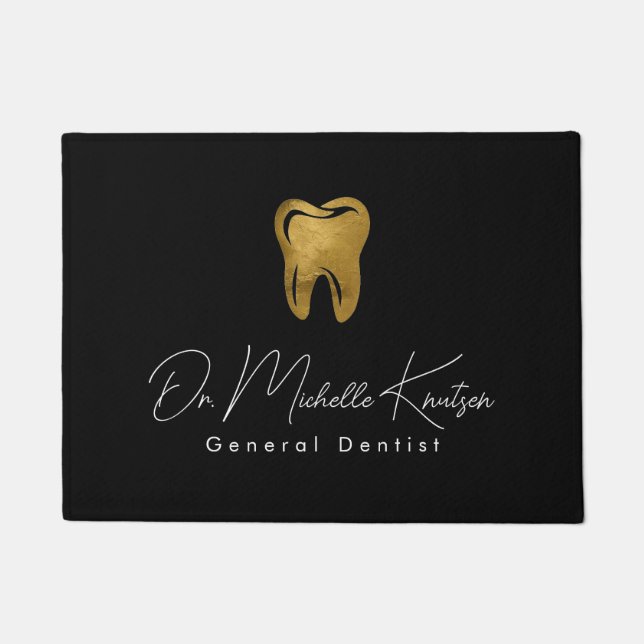 Tapete Trendst Dentist Professional Dental Black Dourado (Frente)