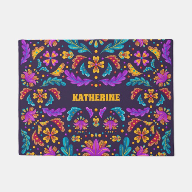 Tapete Trendy Colorful Fiesta Mexicana Fllower Quinceaner (Frente)