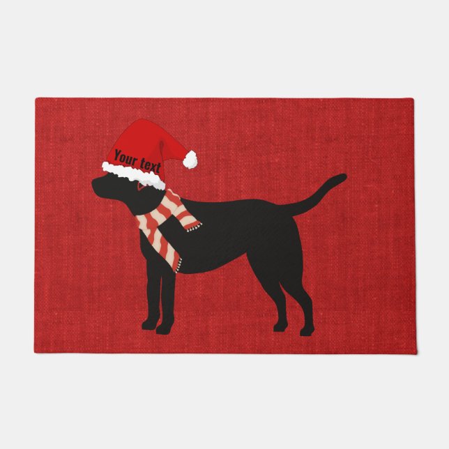 Tapete Trendy, fofo e bonito cão preto, labrador vermelho (Frente)