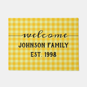 Tapete Trendy Yellow Buffalo Check Farmhouse Bem-vindo