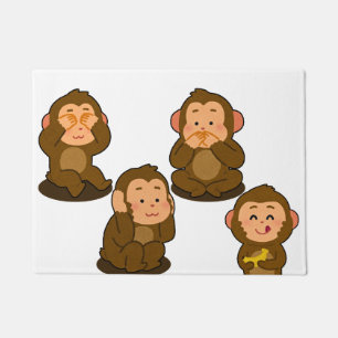 Tapete Três macacos sábios e um normal