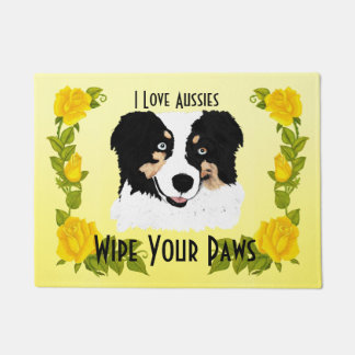 Tapete Tri Doormat preto dos rosas australianos &