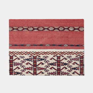 Tapete Triângulo Stripe Kilim III Vermelho Preto Branco