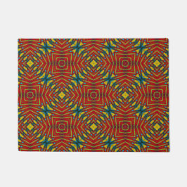 Tapete Tribal Único Hippie Boho Azul Amarelo Vermelho Col