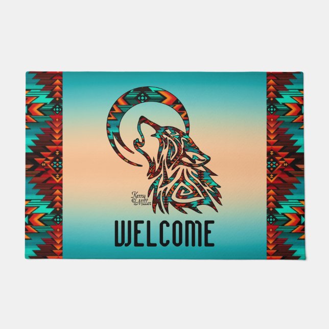 Tapete Tribal Wolf Doormat (Frente)