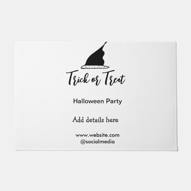 Tapete Trick ou trate o chapéu preto do Halloween w (Frente)