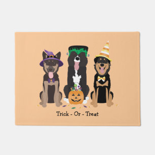 Tapete Trick Ou Tratem Cães Em Fatos De Halloween