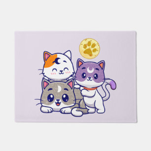 Tapete Trio Adorável - Três Gatos Gelados
