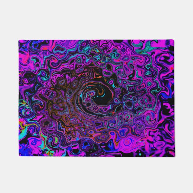 Tapete Trippy Black and Magenta Retro Liquid Swirl (Frente)