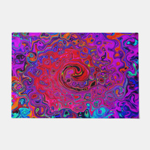 Tapete Trippy Red and Purple Abstrato Retro Liquid Swirl