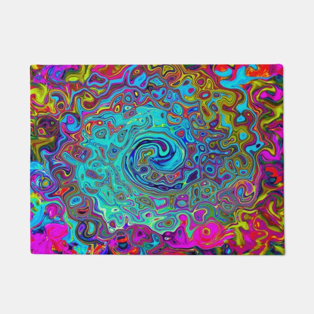 Tapete Trippy Sky Blue Abstrato Retro Liquid Swirl (Frente)