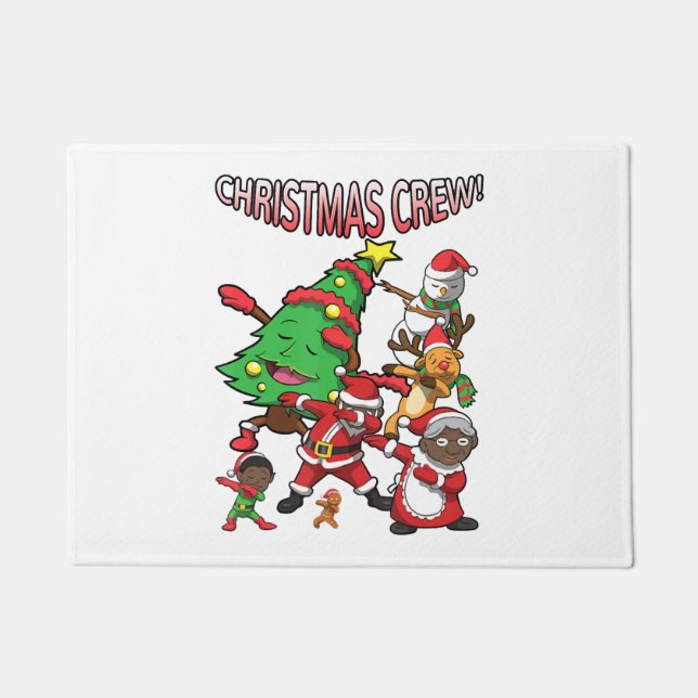 Tapete Tripulação de Natal Dabbing Papais noeis afro-amer (Frente)