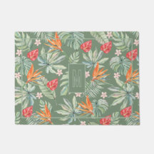 Tropics Flower and Foliage Fantasy com Monograma