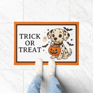 Tapete Truque de Cão Dalmático Halloween ou Tratar