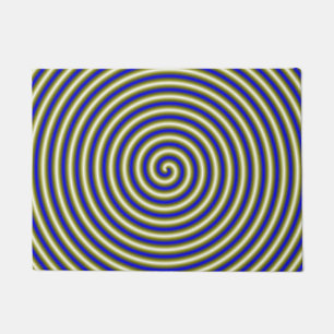 Tapete Tubo espiral em Dourado e em azul