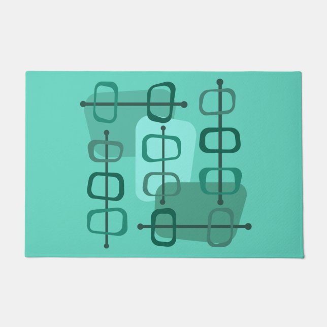 Tapete Turquesa Abstrato Art Hollow Rocks 1950 (Frente)