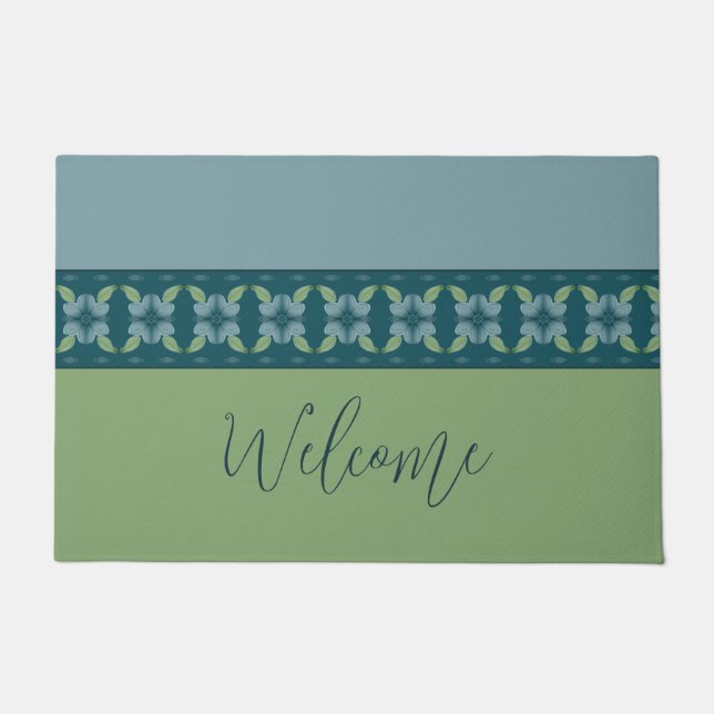 Tapete Turquesa E Azul Com Verde (Frente)