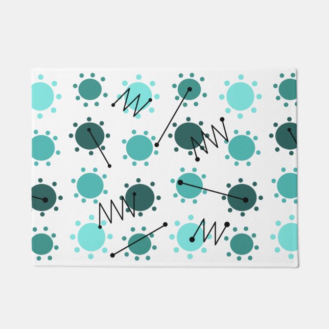 Tapete Turquesa solar moderna do meio século (Frente)