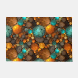 Tapete Turquoise Brown Abstract Fractal Pattern